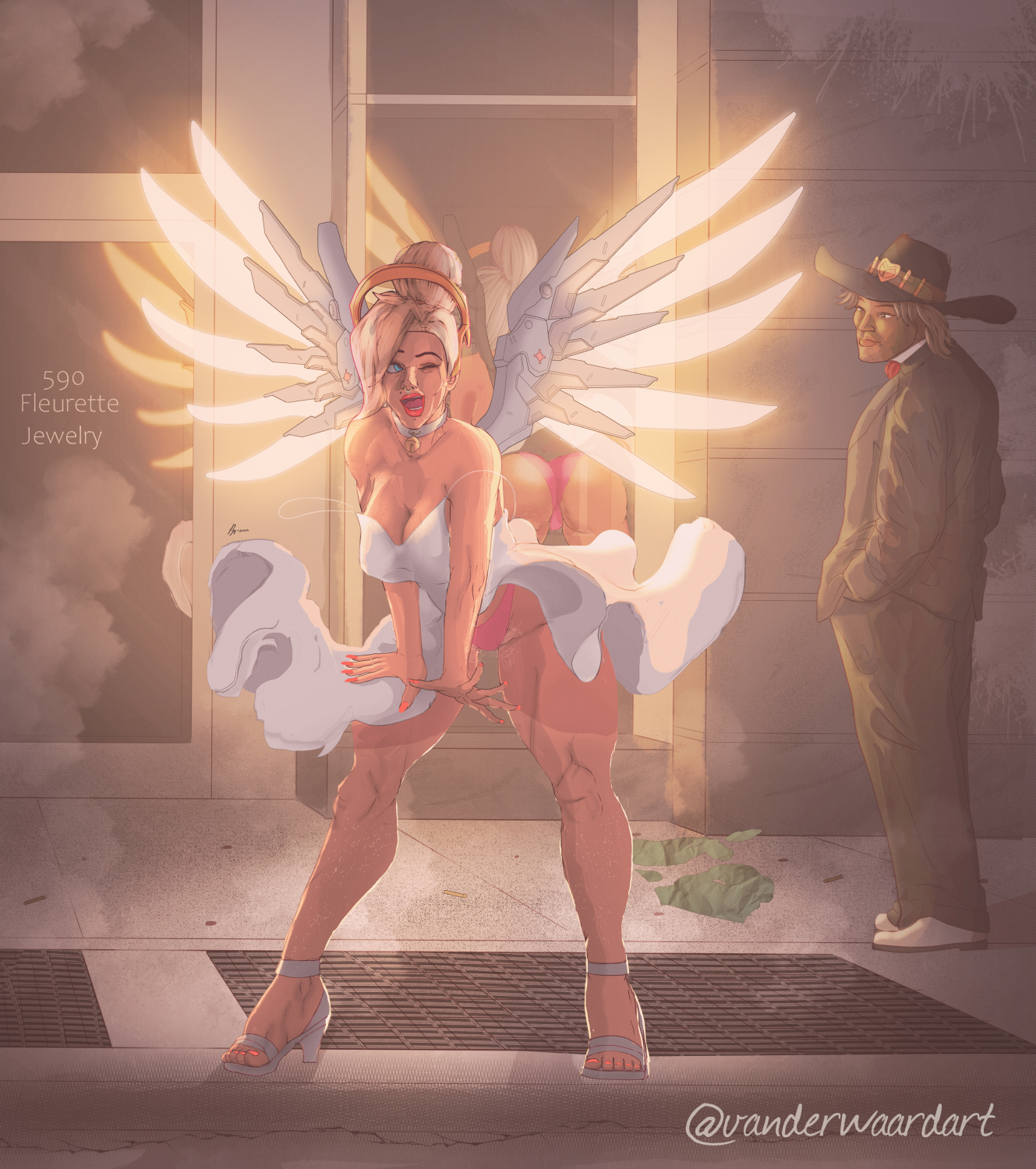 Mercy from Overwatch as Marilyn Monroe from The Seven-Year Itch!